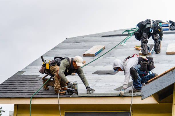 Professional Gutter Installation technician working in Middletown, NY